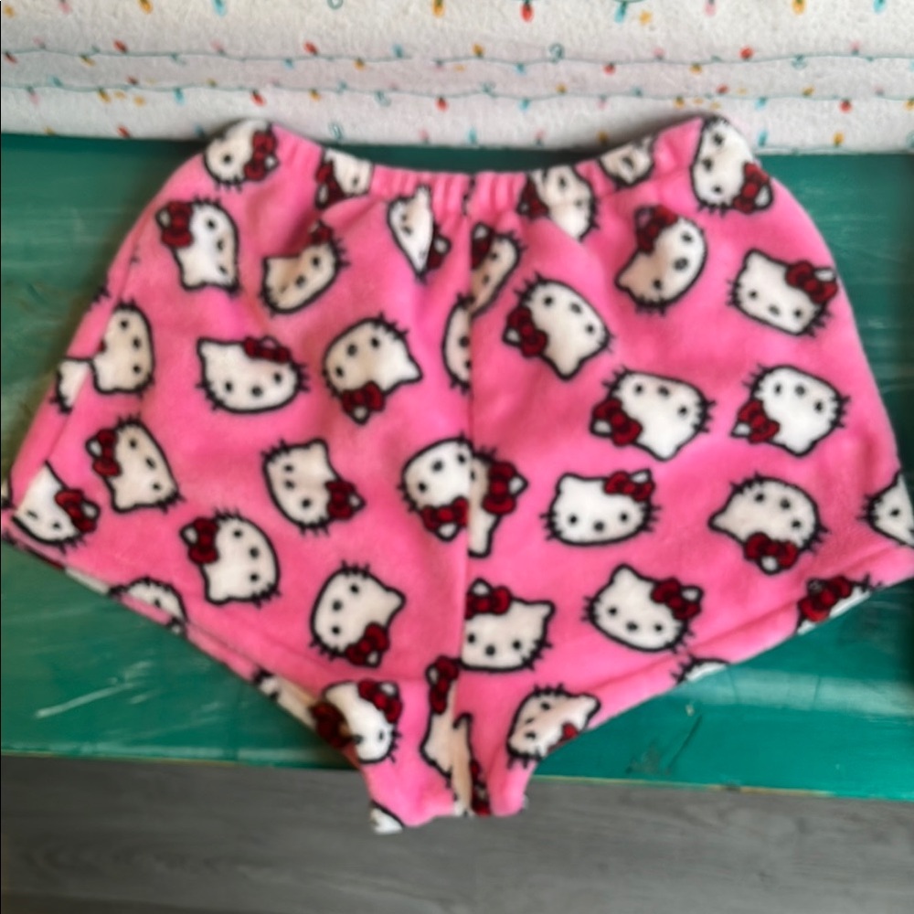 Hello Kitty Pink Fleece Shorts - Picture 1 of 1